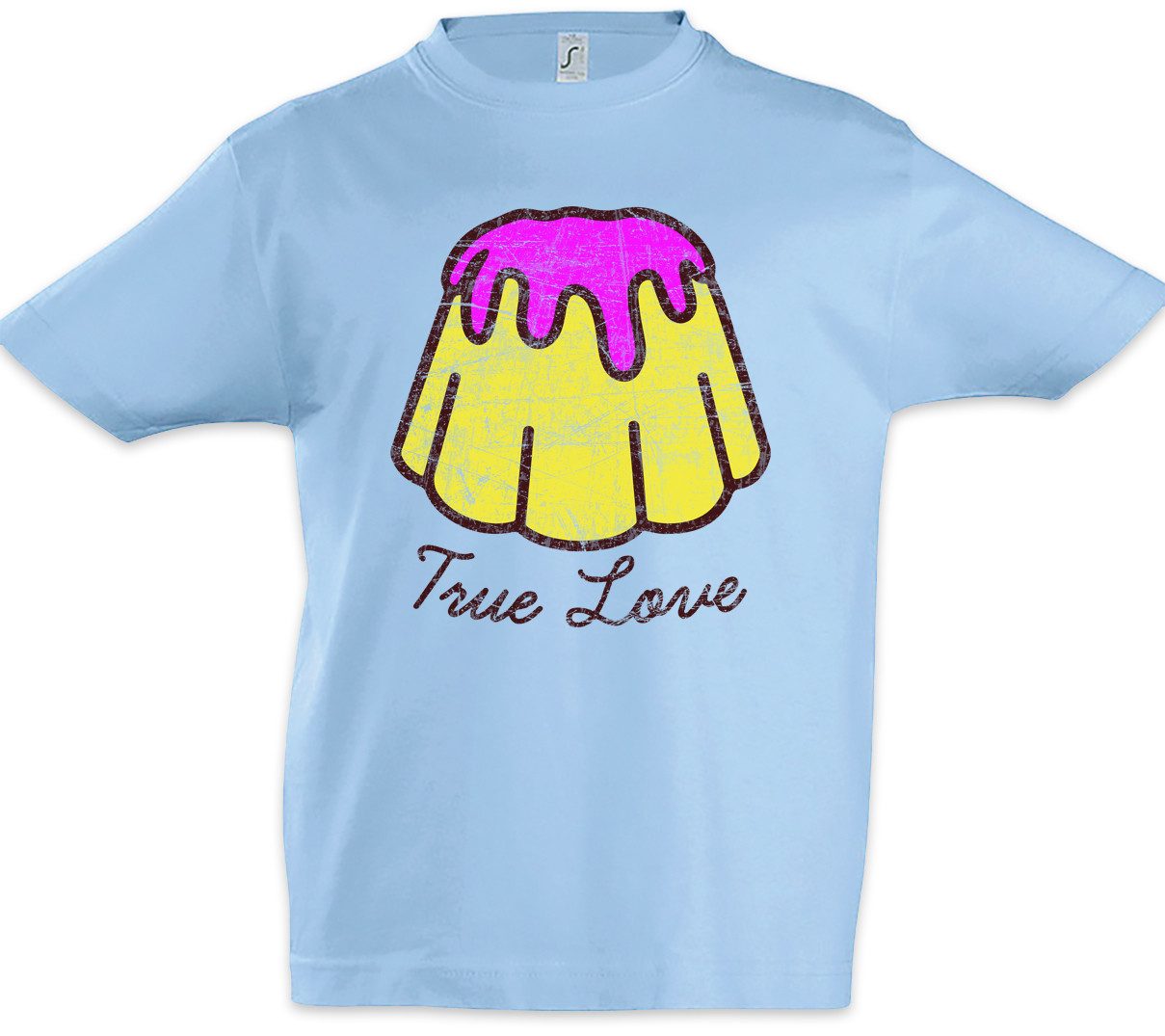 Print-Shirt True Love Pudding Kinder T-Shirt Love Addicted Bäcker Baker Konditor