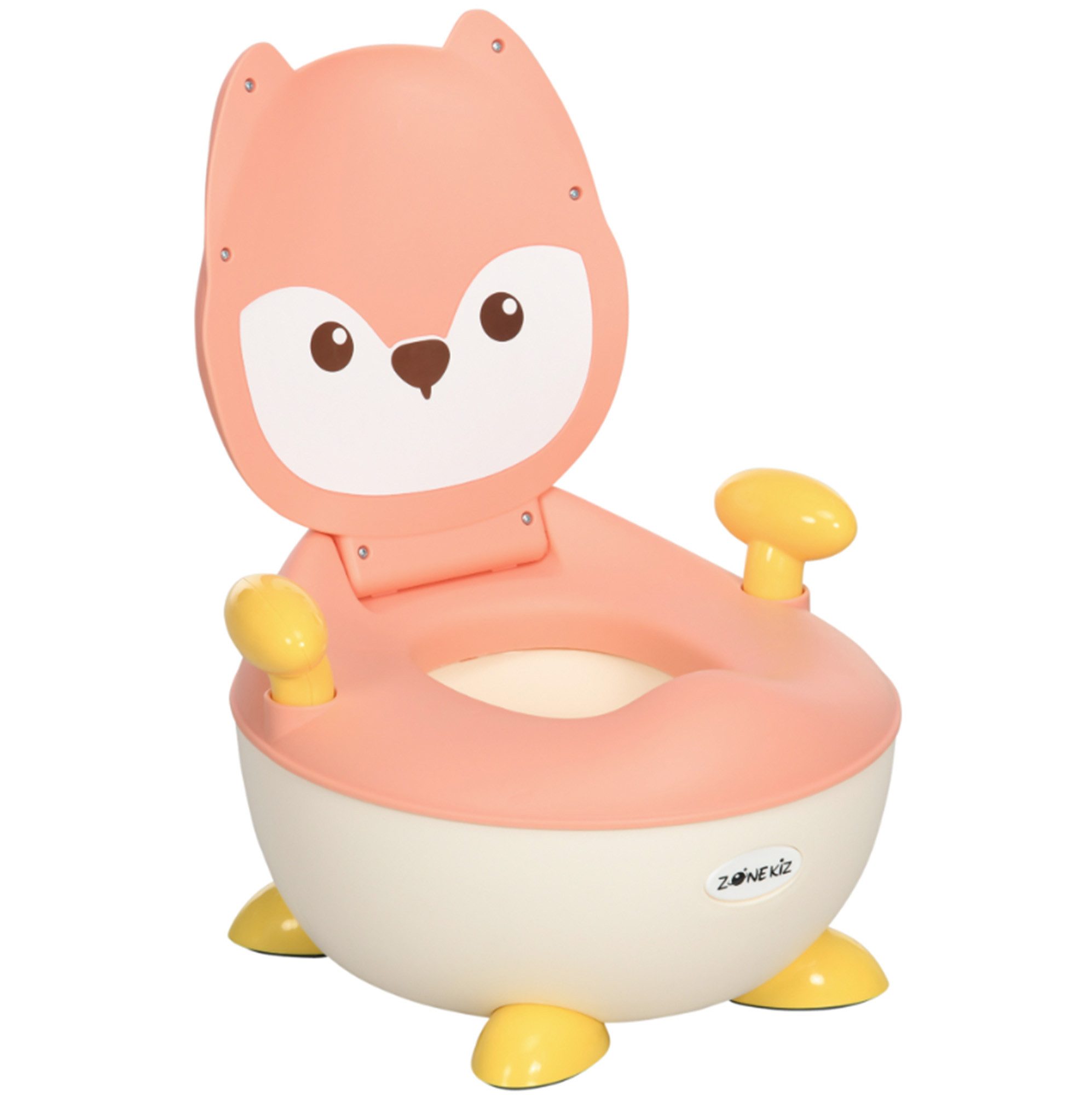 Luckice Toilettentrainer Kindertöpfchen, Toilettentraining, Spritzschutz, kippsichere Füße, (Kindertöpfchen Set, Toilettentraining-Set für Kleinkinder, 1-tlg), Rosa Fuchs-Cartoon-Design, rutschfeste Standfüße