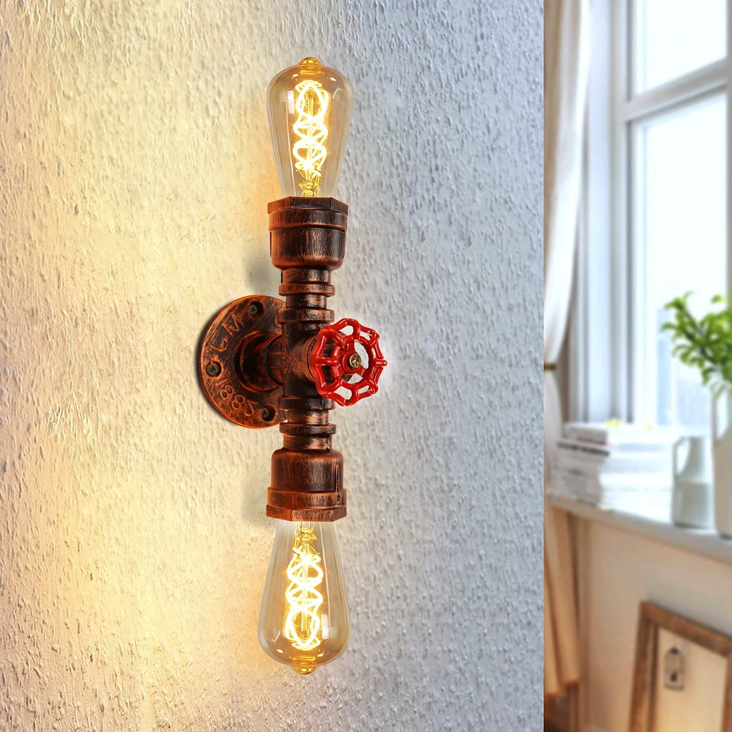 ZMH Wandleuchte Wandlampe Vintage Wandleuchte Deko-Retro Innen Lampe für Wand, LED wechselbar, Wandlampe