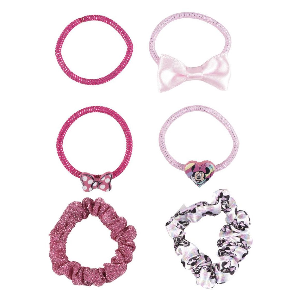 Disney Minnie Mouse Haargummi Haargummi Kollektion – Zopfgummis & Haaraccessoires für Damen & Kinder, 6-tlg.