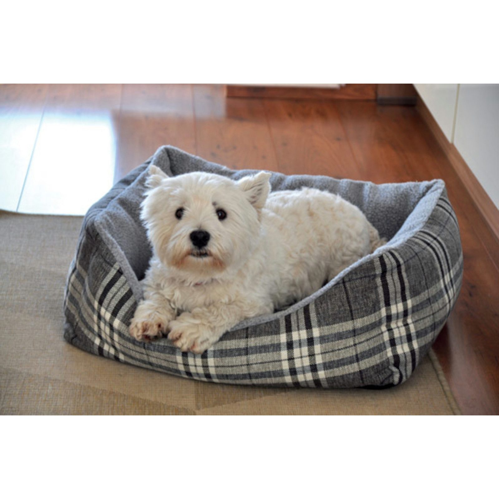 Aumüller Tierbett Plüschsofa Schottland Grau, 60 cm, kuscheliges Hundesofa