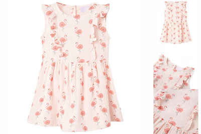 vidaXL A-Linien-Kleid Kinderkleid mit Rüschen Zartrosa 128