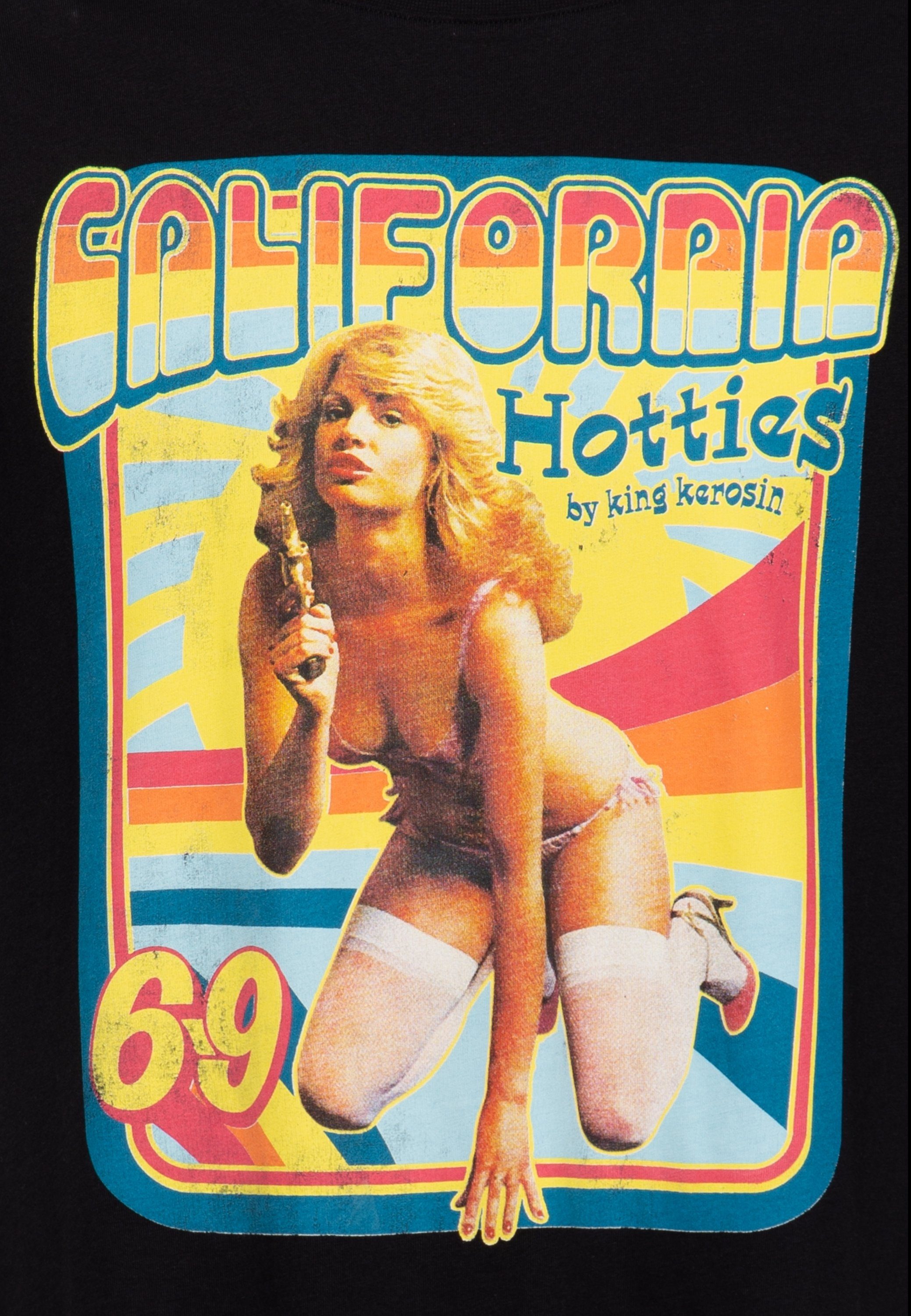 KingKerosin Print-Shirt California Hotties (1-tlg) mit front Print im sexy Retro Pin-up Stil