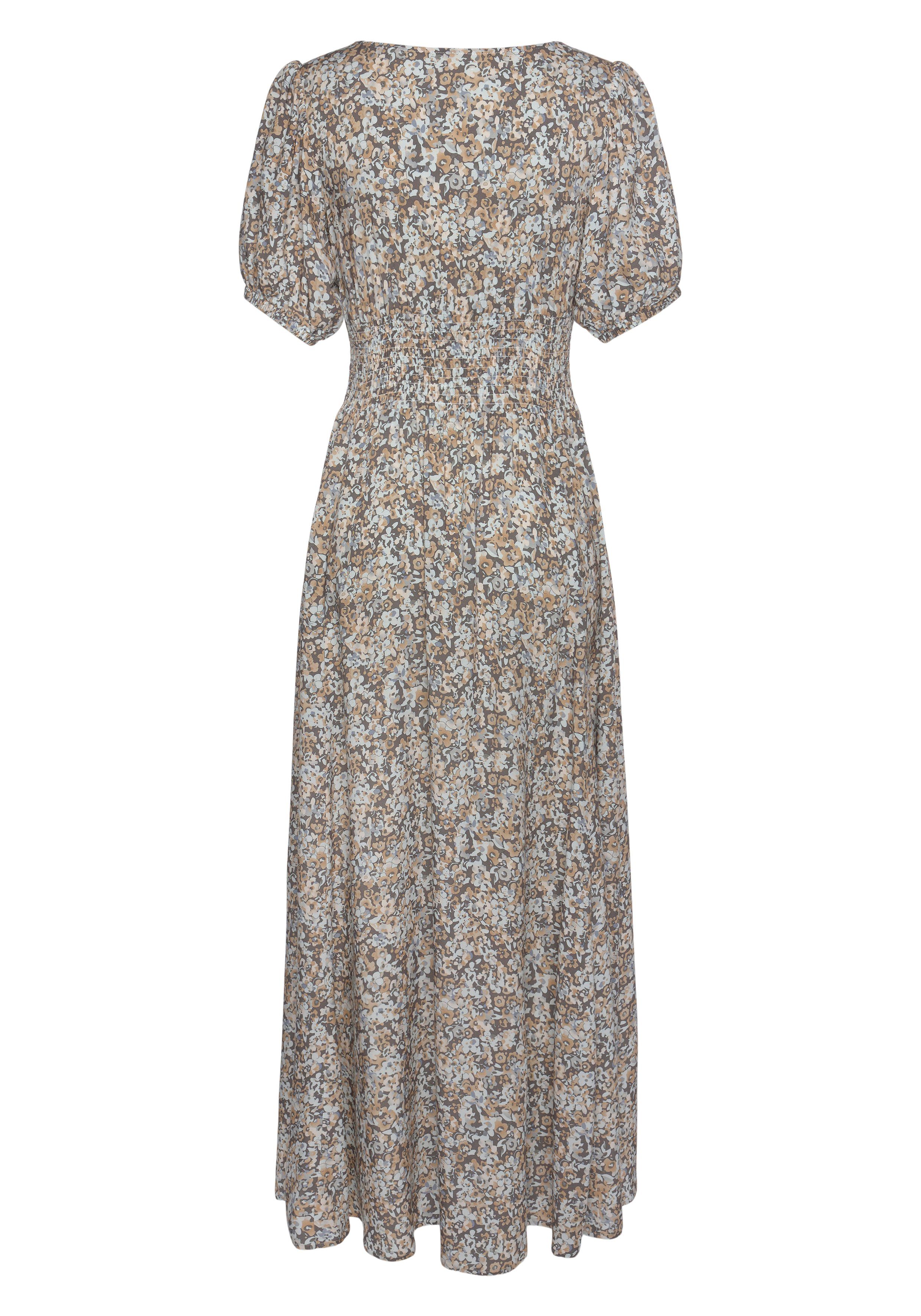 Vivance Maxikleid mit Blümchendruck und V-Ausschnitt, luftiges Sommerkleid