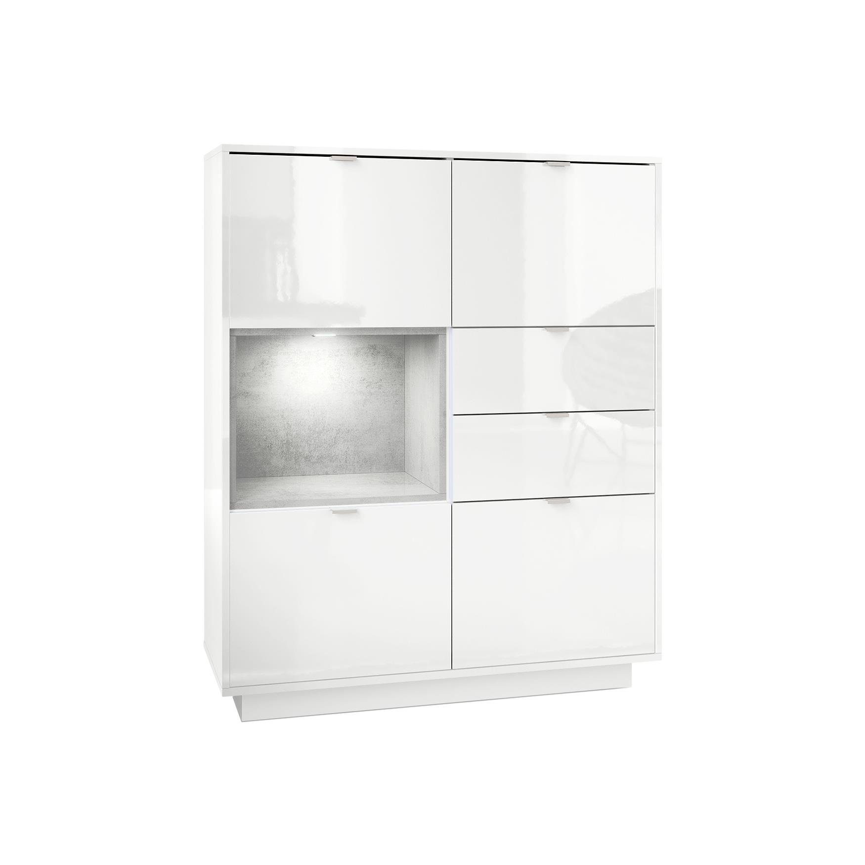 Vladon Highboard Metro (Highboard, mit 4 Türen, 2 Schubladen und 1 offenem günstig online kaufen