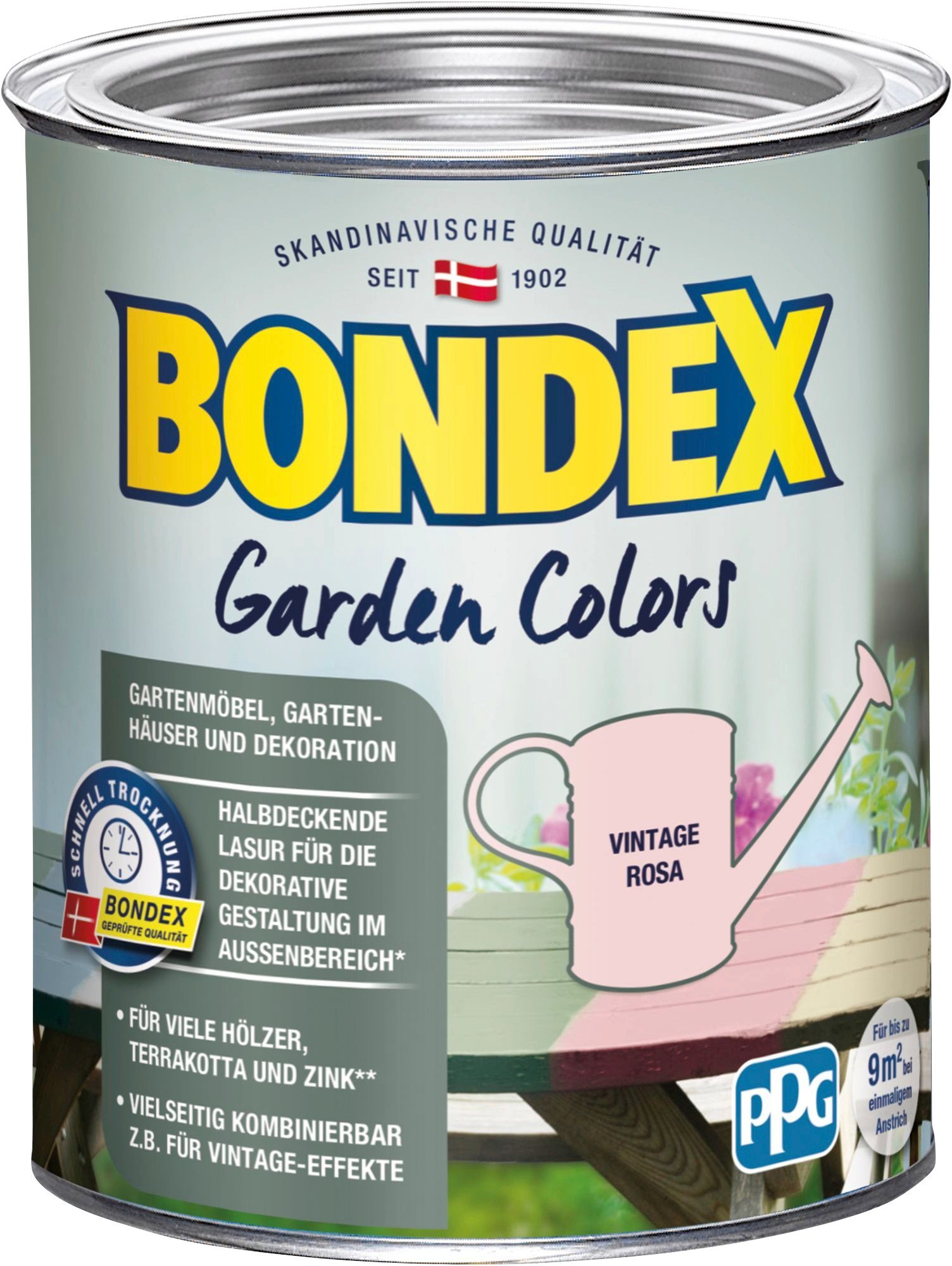 Bondex Wetterschutzfarbe GARDEN COLORS, Behagliches 0,75 Rosa Grün, Vintage Liter Inhalt