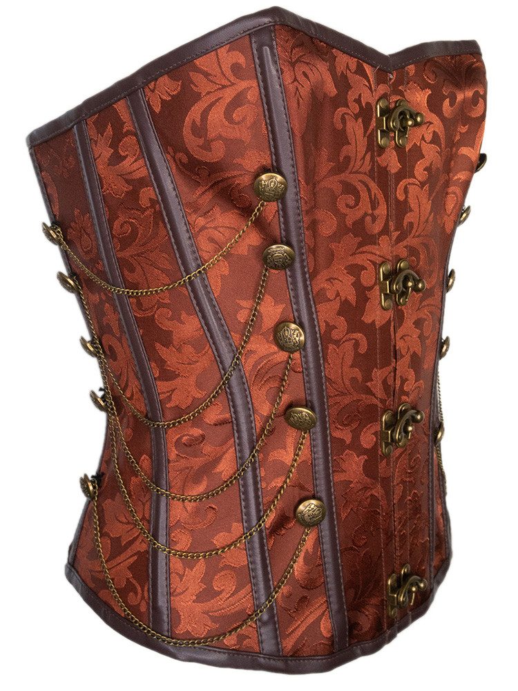 Orlob Kostüm Korsage braun mit Verschlüssen Steampunk Pirat