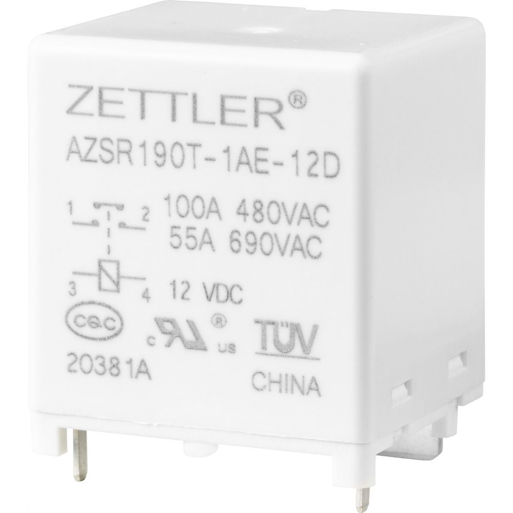 Zettler Electronics Zeitrelais Zettler Electronics AZSR190T-1AE-12D Powerrelais 12 V/DC 100 A 1 Schli, (AZSR190T-1AE-12D)