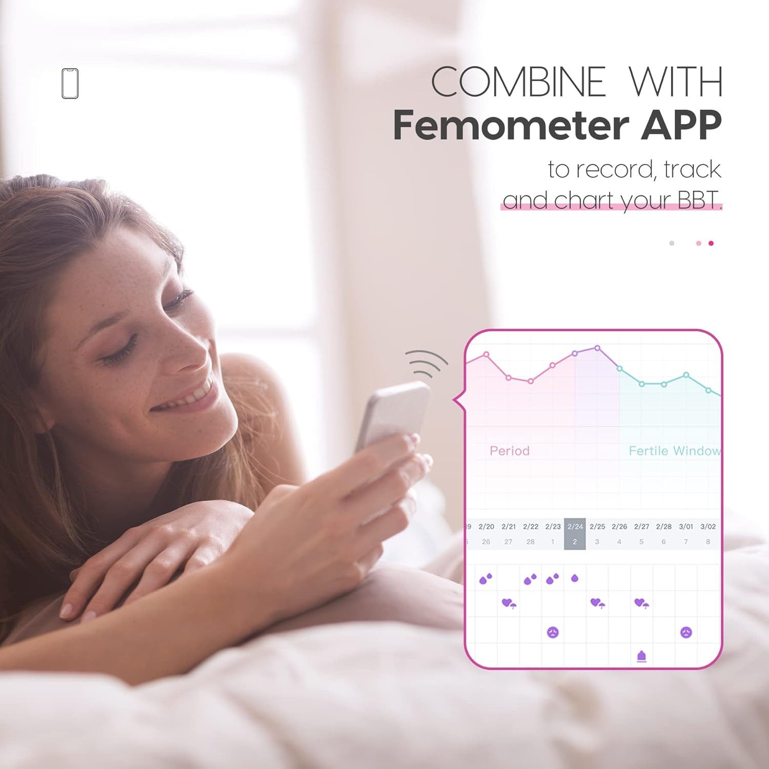 UE Stock Fieberthermometer Digitales Basalthermometer, 2 Stück, mit App, 2er-Set digitales Basalthermometer mit App