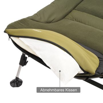 AGEM Karpfenliege 8 Bein Angelliege Campingbett Klappbar Bedchair Angeln Liege 200cm (1-St)