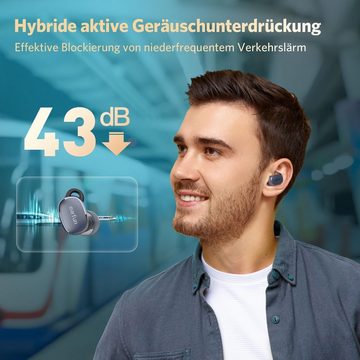 Earfun Free Pro 3 TWS Bluetooth Ohrhörer In-Ear-Kopfhörer (Wireless, Active Noise Cancelling, Fast Charge, 6 Mics, 33 Std. Spielzeit, IPX5)