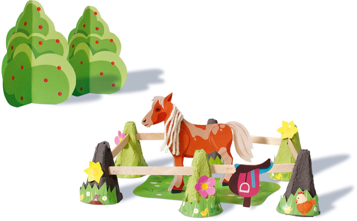 Ravensburger Kreativset Upcycling Basteln EcoCreate Mini Glückliche Zeit mit Pferden 23919