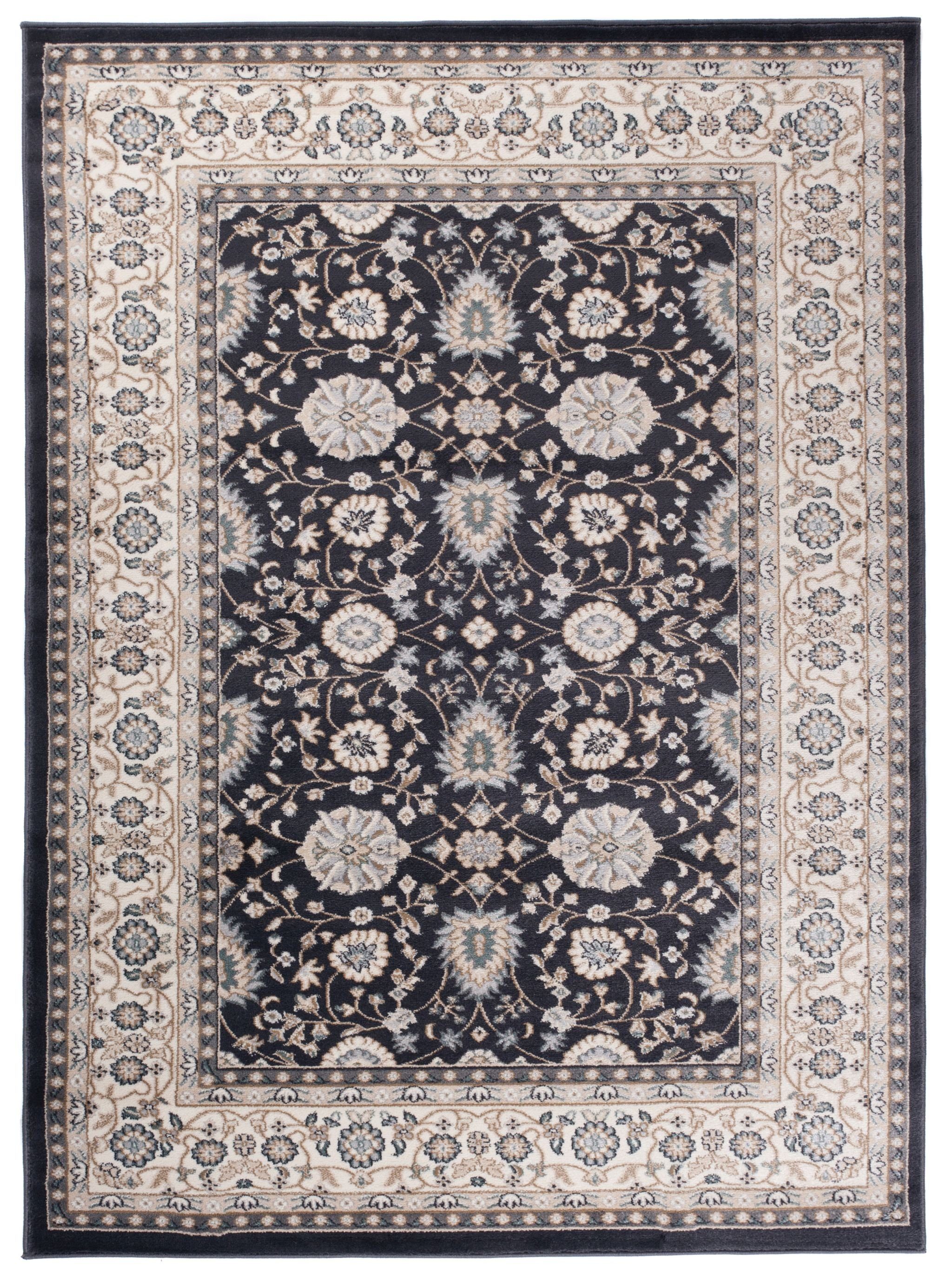 Mazovia Orientteppich Oriente Teppich - Traditioneller Teppich Orient Schwarz Grau, 60 x 100 cm, Geeignet für Fußbodenheizung, Pflegeleicht, Wohnzimmerteppich