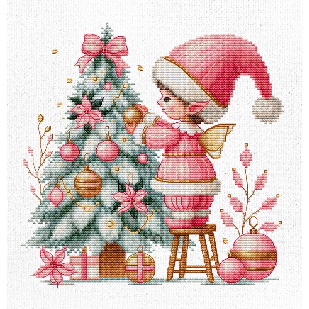 Luca-S Kreativset Luca-S Kreuzstich Stickpackung "Weihnachtsfreude", Zählmuster, 17x17cm, (embroidery kit by Marussia)