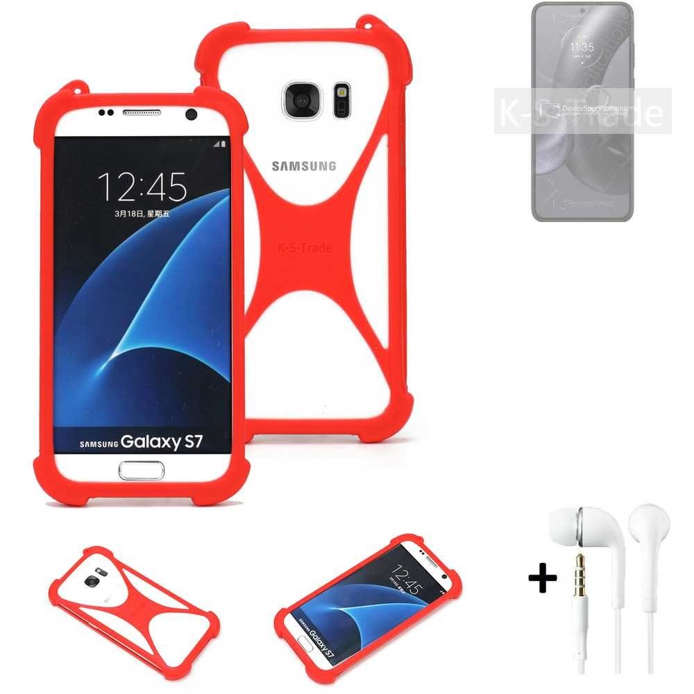 K-S-Trade Handyhülle für Motorola Edge 30 Neo, Handy-hülle + Kopfhörer Schutz-hülle Bumper Silikon Schutz Hülle