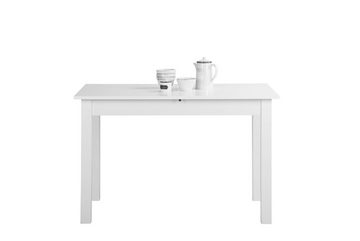 Newroom Esstisch Noa, ausziehbar inkl. 40cm Tischplatte Weiß Küchentisch Speisetisch
