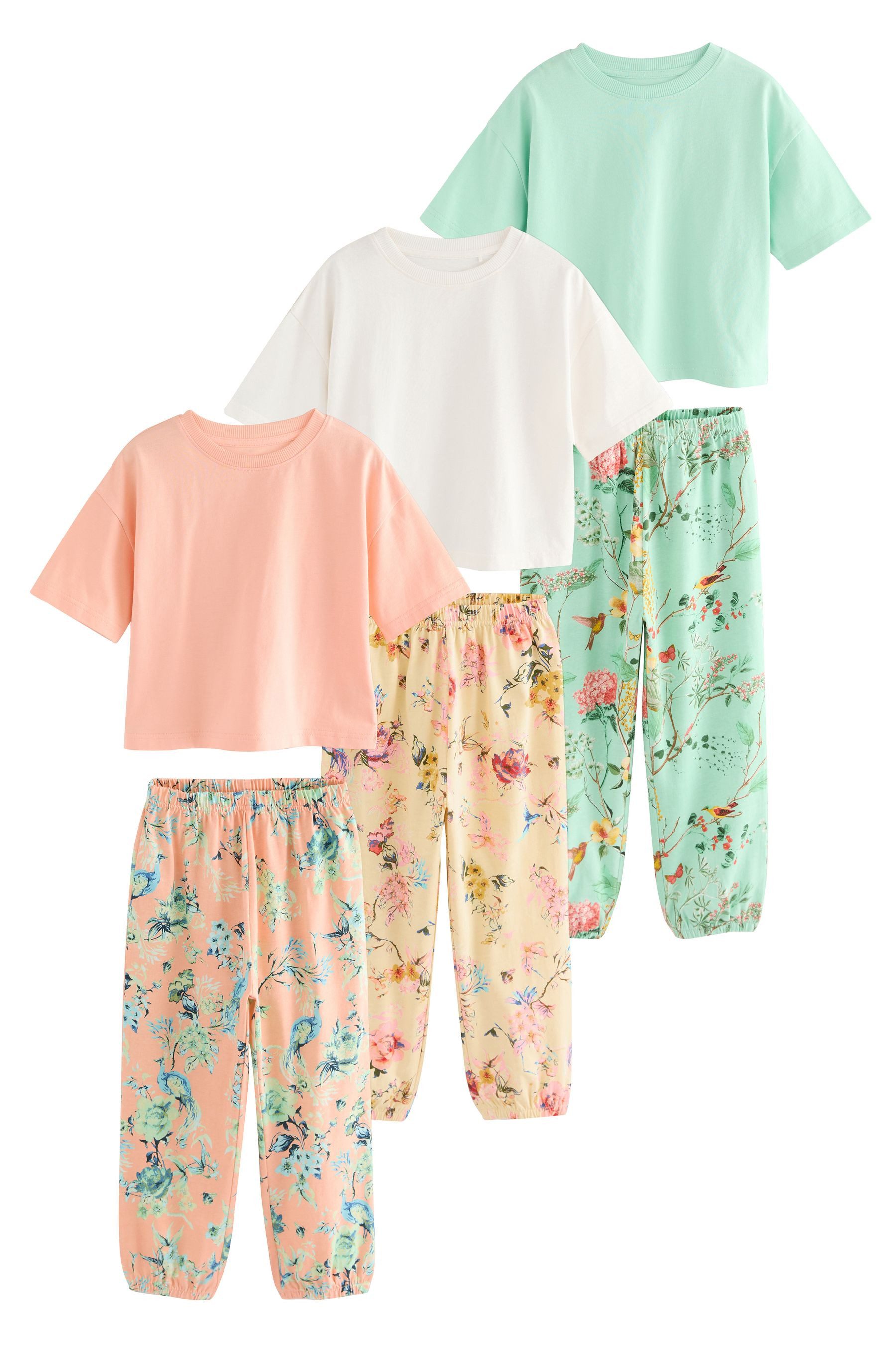 Pyjama Schlafanzug mit Jogginghosen im 3er-Pack