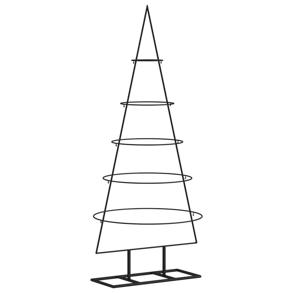 Künstlicher Weihnachtsbaum 125 cm Metall-Weihnachtsbaum für Dekorationen Schwarz 125 cm