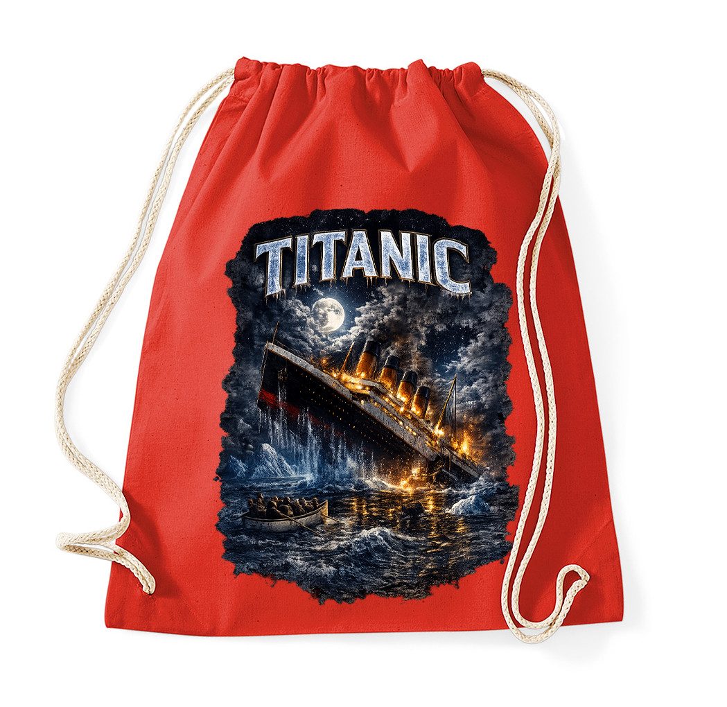 Blondie & Brownie Turnbeutel Titanic Beutel Retro Ozean Turnbeutel Film Sport Freizeit Tasche (Turnbeutel, Einzelartikel), Titanic Moon wave Ocean Gym bag Style