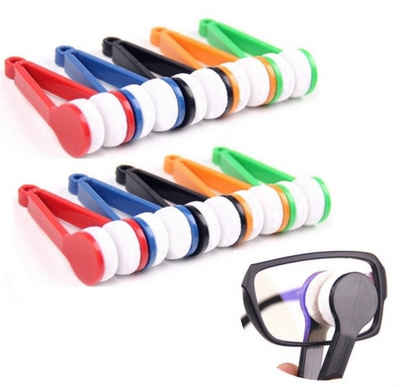 BAYLI Schlüsselanhänger Set 10x Brillenreiniger in Zangenform, Brillenputzer Set [auch als Schlüs