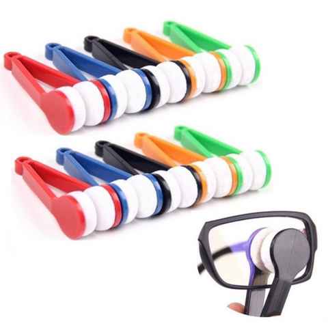 BAYLI Schlüsselanhänger Set 10x Brillenreiniger in Zangenform, Brillenputzer Set [auch als Schlüs