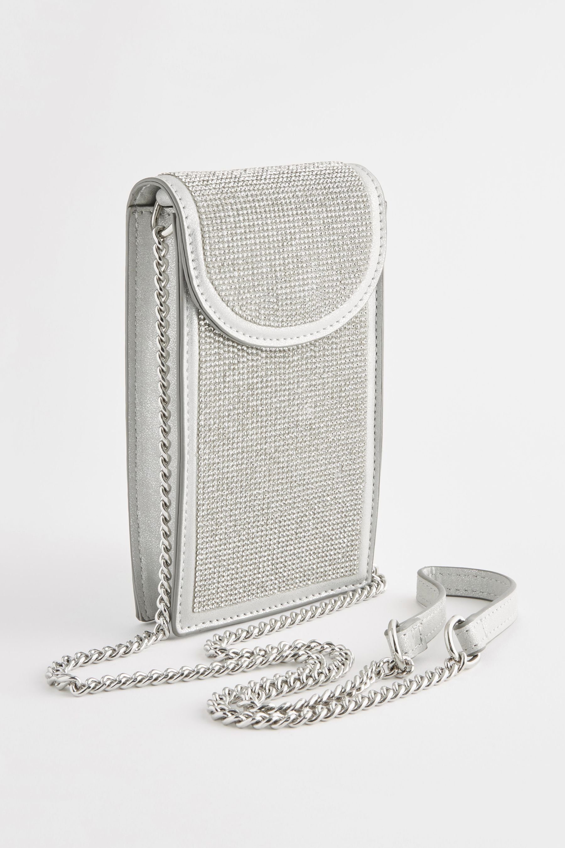 Next Handytasche (1-tlg) Silver Sparkle Smartphone-Etui