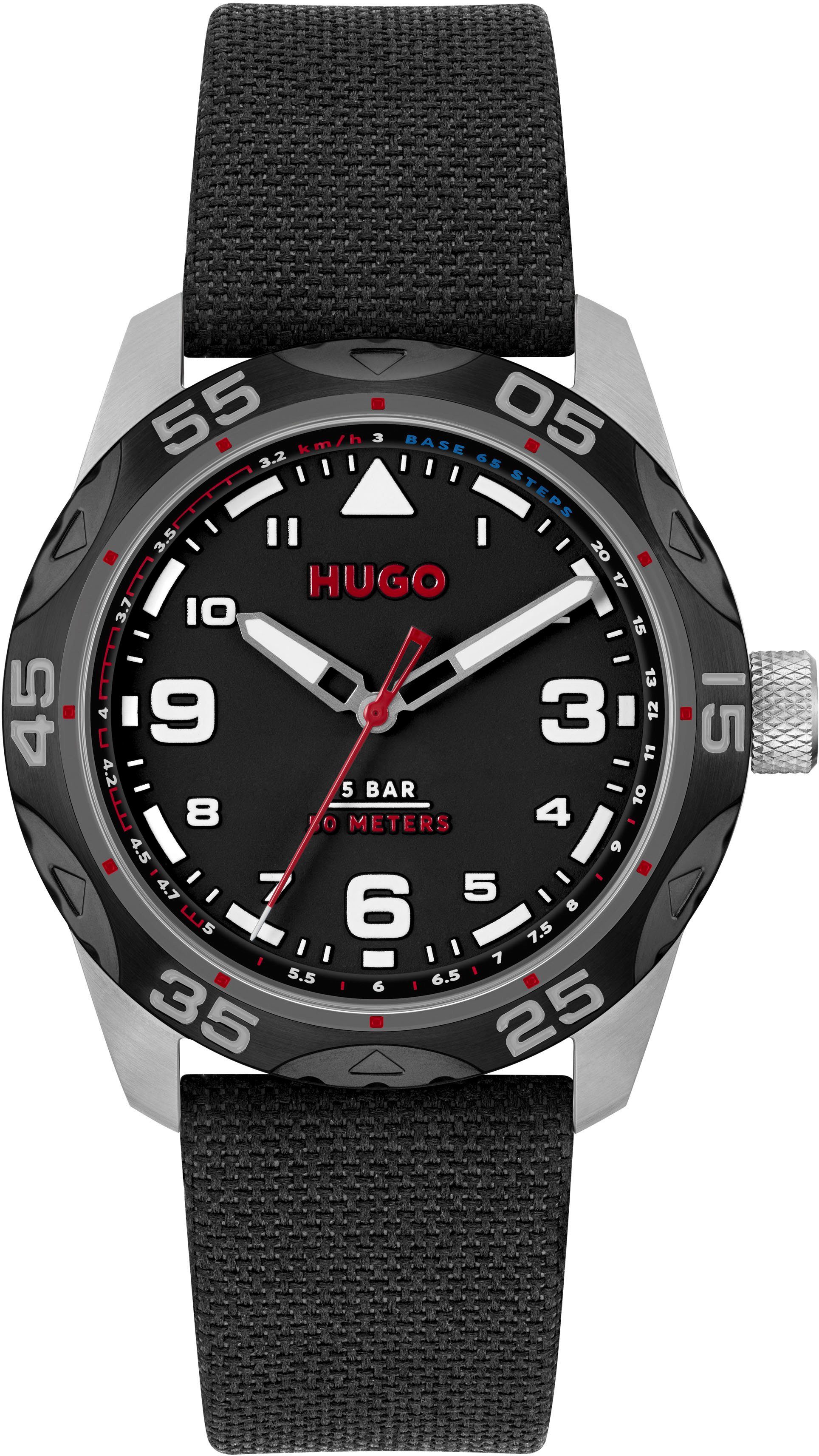 HUGO Quarzuhr #TREK 1530330, Armbanduhr, Herrenuhr, Mineralglas, anlog