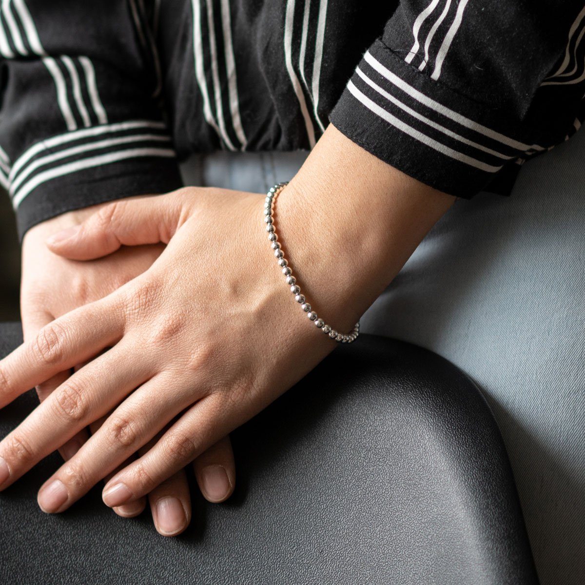 Materia Armband Damen Silber Kugelarmband elastisch SA-129, 925 Sterling Si günstig online kaufen