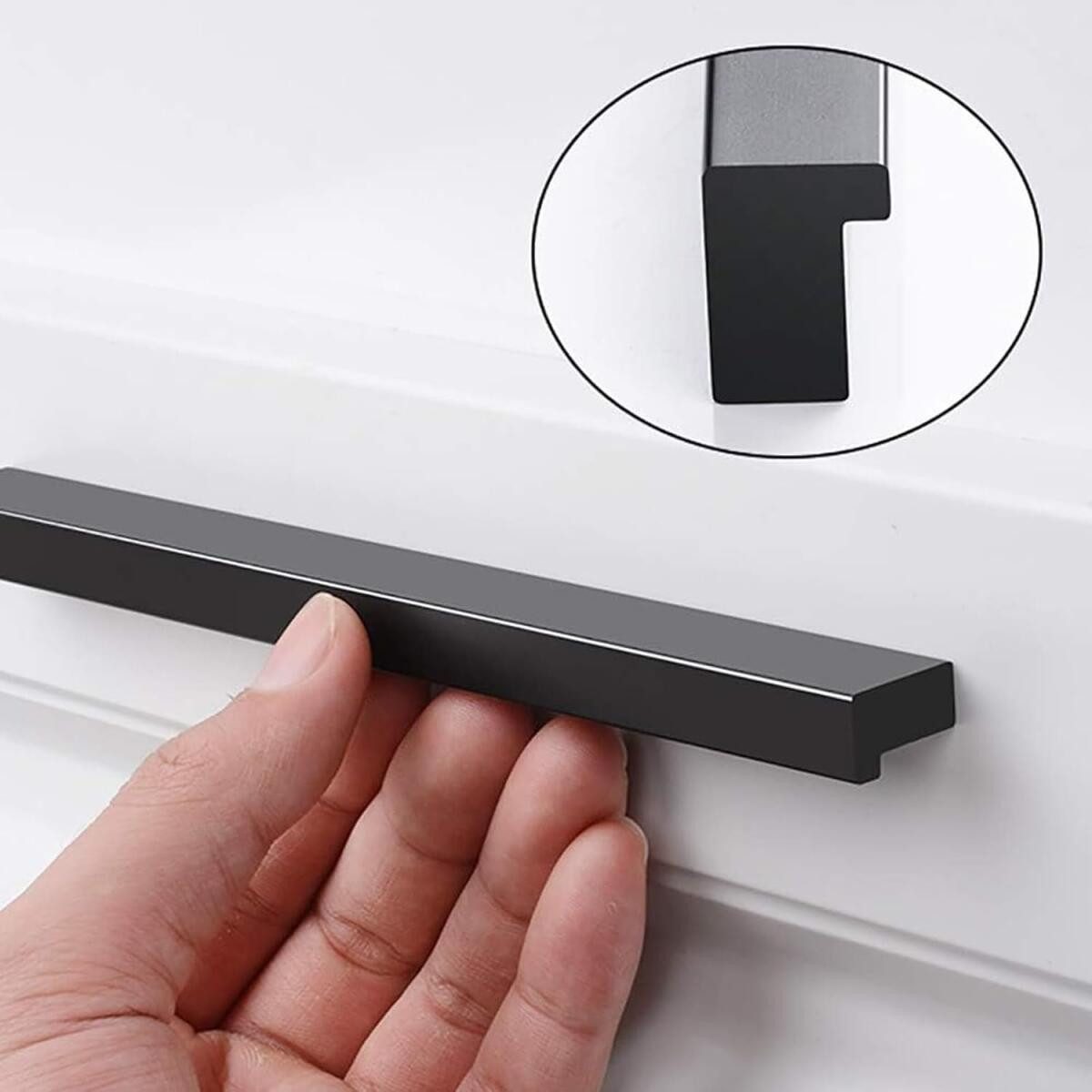 FELIXLEO Möbelgriff Möbelgriffe Schwarz 4 Stück Lochabstand 128mm für Schrank und Tür (1-St)