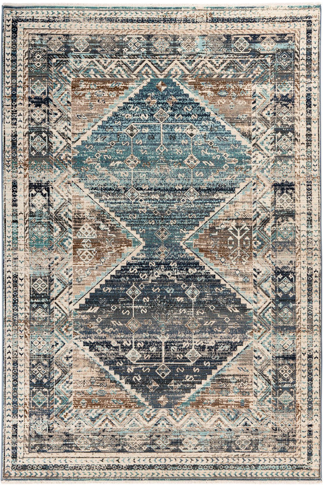 Teppich My Inca 360, Obsession, rechteckig, Höhe: 6 mm, Kurzflor, Orient- Optik, Vintage Design, mit Fransen, verschiedene Muster und Designs | Kurzflor-Teppiche