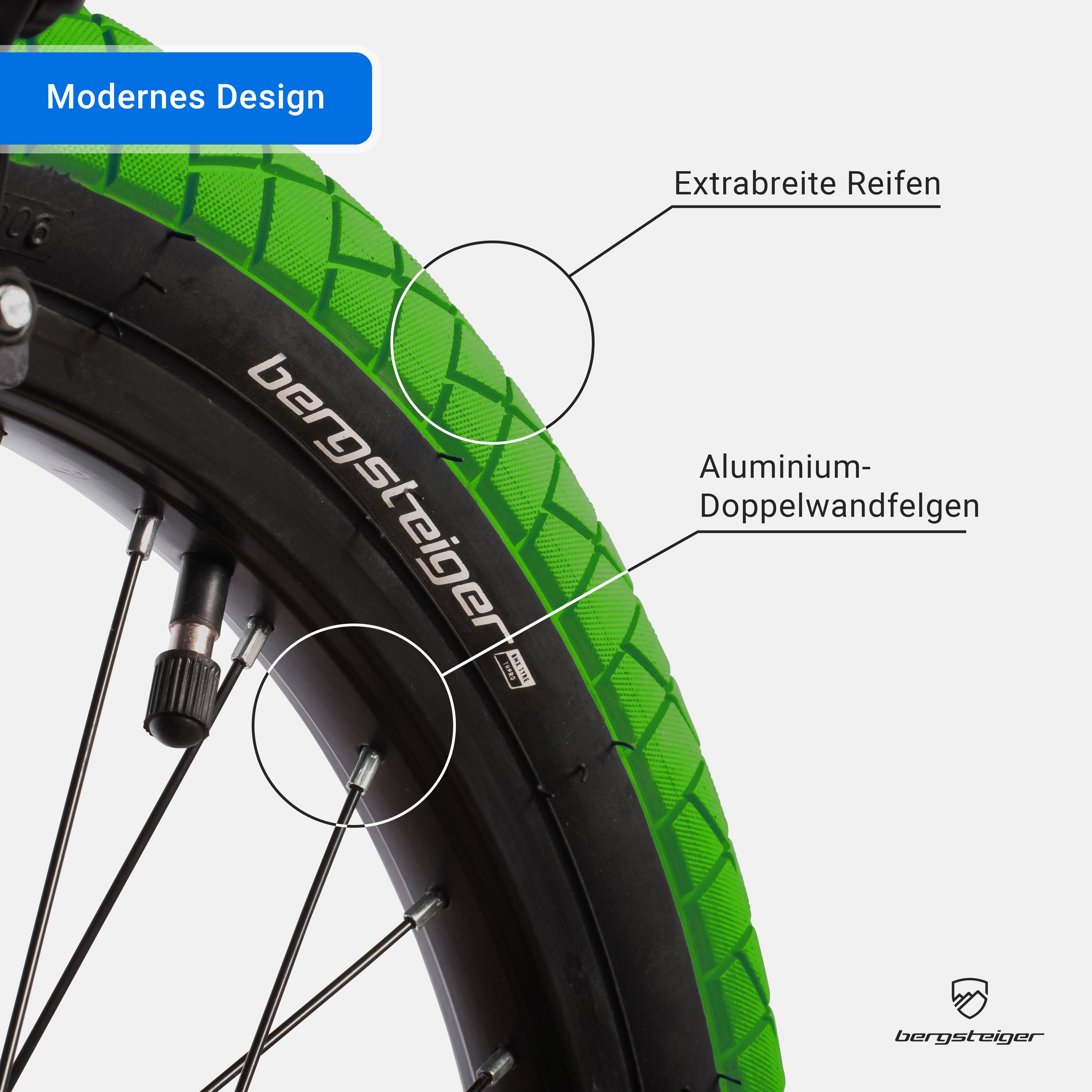 bergsteiger BMX-Rad Halifax 20 Zoll, 360° Rotor-System, Freestyle, Mädchen, Jungen, 1 Gang, U-Bremse