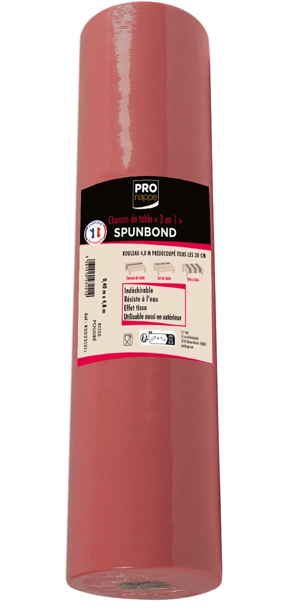 PROnappe Tischband 12x 3 in1 auf Rolle, Spunbond, 48x0,40m Altrosa RS023103I, Nappes rouleaux spunbond 1,20m