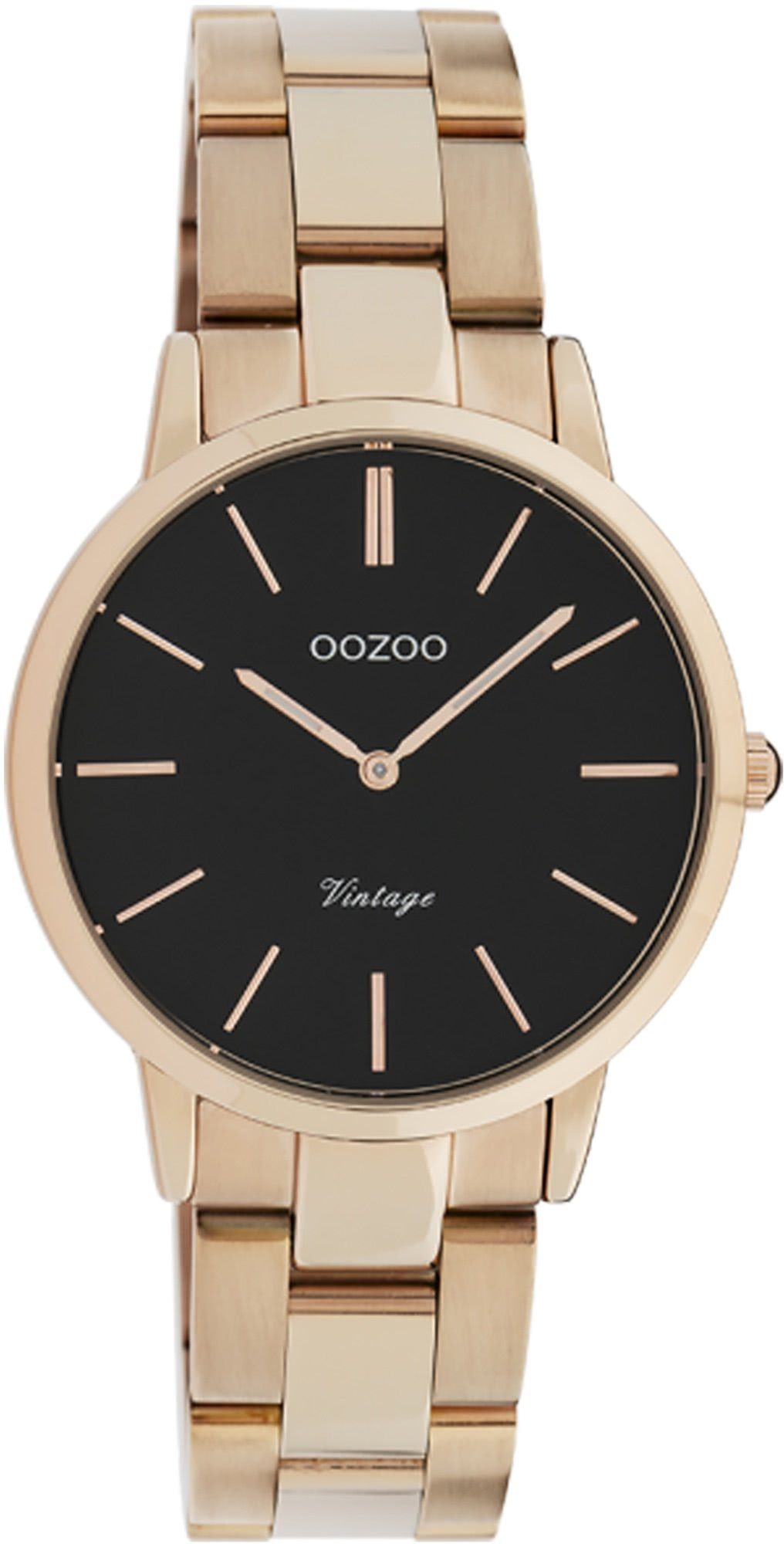 OOZOO Quarzuhr Oozoo Damen Armbanduhr rosegold Analog, (Analoguhr), Damenuhr rund, mittel (ca. 34mm) Edelstahlarmband, Fashion-Style