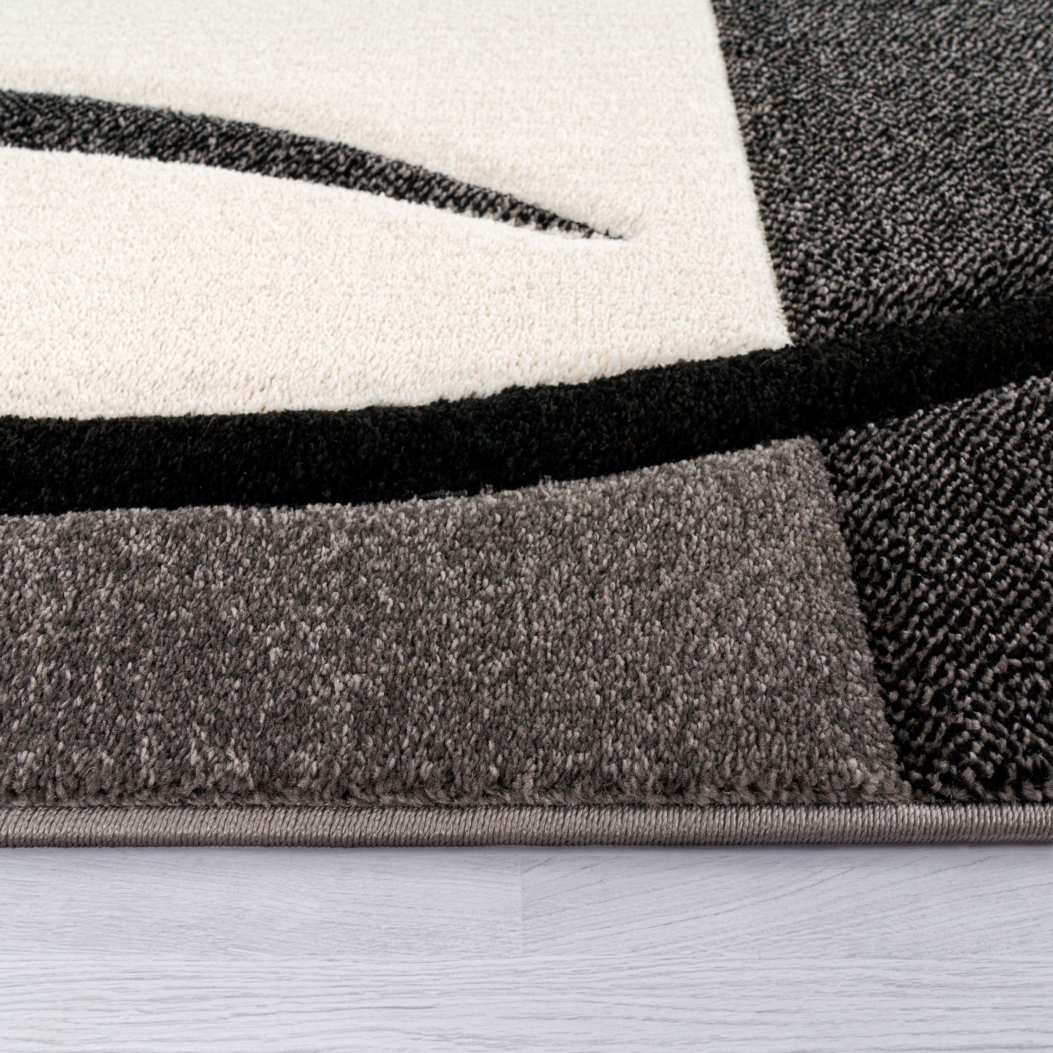 Paco Home Teppich Diamond 665, rechteckig, Höhe: 17 mm, Karo Muster, 3D-Design, auch als Läufer, Wohnzimmer, Schlafzimmer