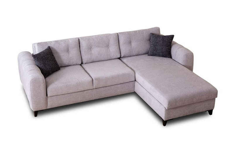JVmoebel Ecksofa Weißes Polster Ecksofa Designer Sitzmöbel Textil Wohnzimmer Couch, 1 Teile, Made in Europa