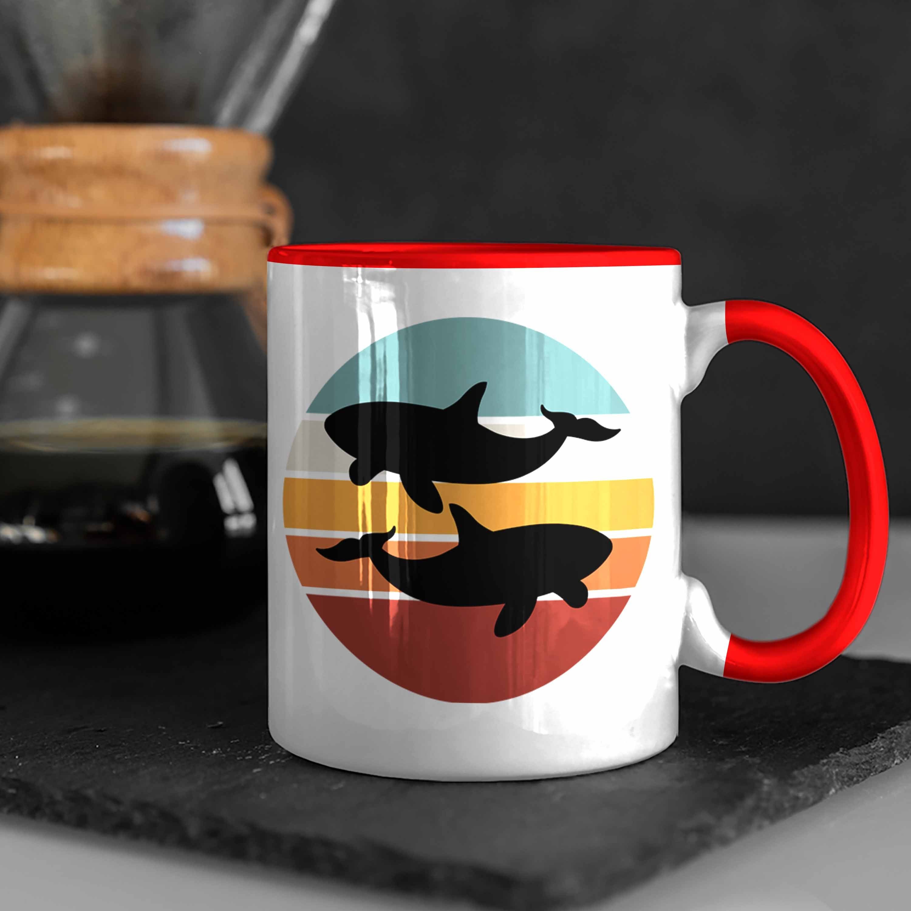 Rot Retro Waal Tasse Tasse Geschenk Orca Trendation Ozean