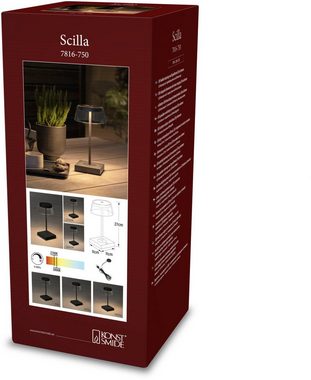 KONSTSMIDE LED Tischleuchte Scilla, LED fest integriert, Warmweiß, Scilla LED USB-Tischleuchte schwarz, Farbtemperatur, dimmba