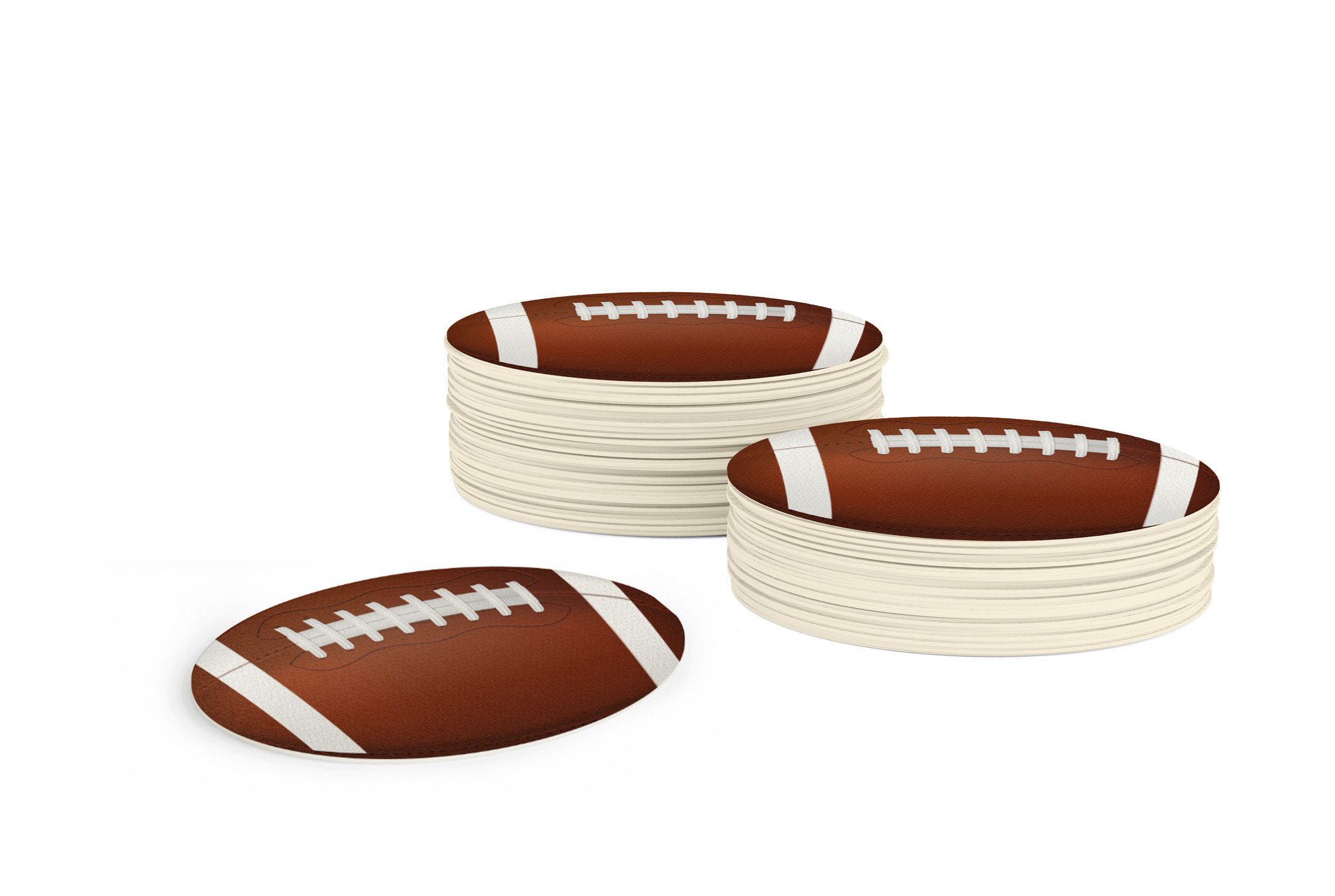 FLYERALARM Bierdeckel Football I Oval I 50 Stück I Sport, 10 cm, Motivbeschnitt