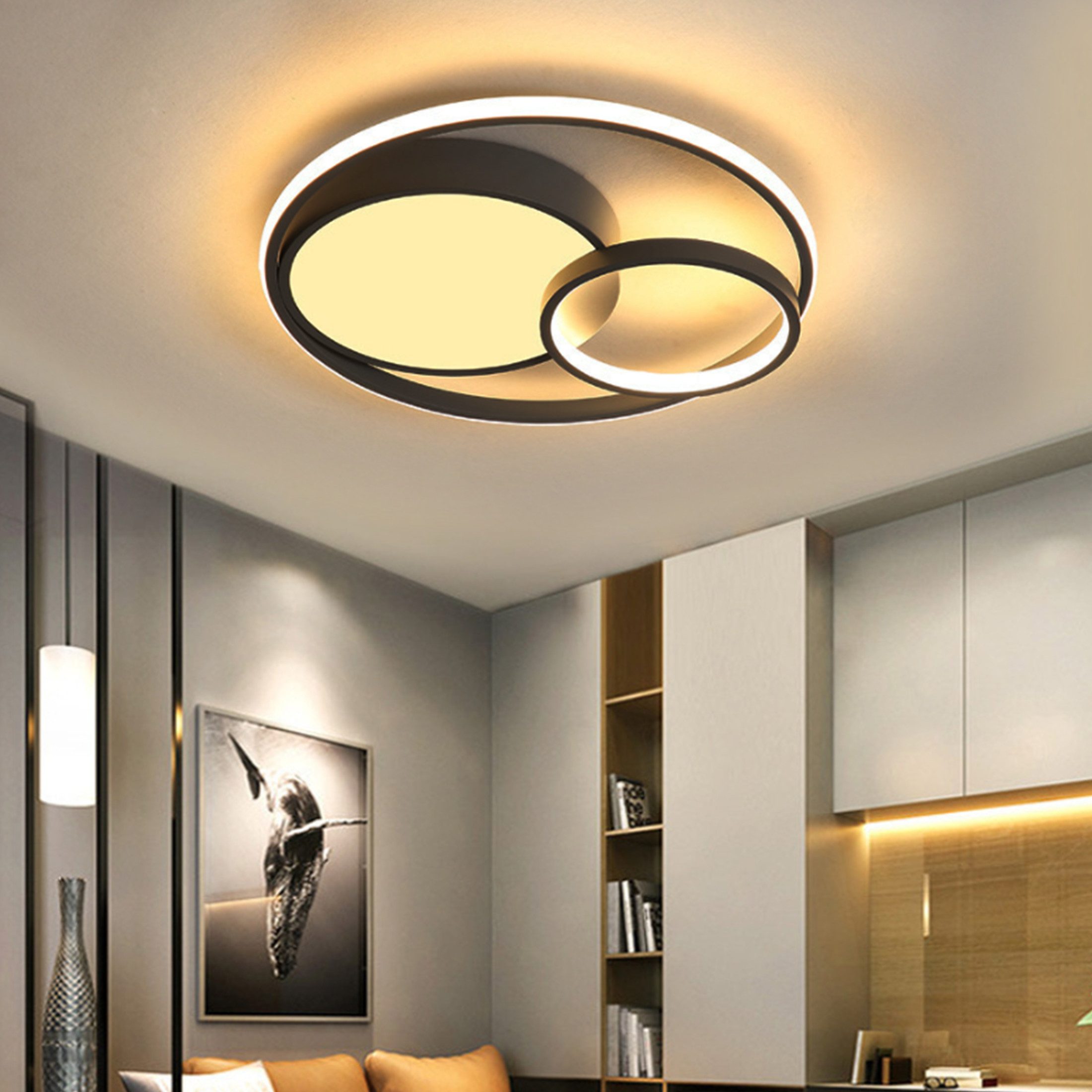 YINDN Deckenleuchte 48cm LED Deckenleuchten, Stufenlos günstig online kaufen