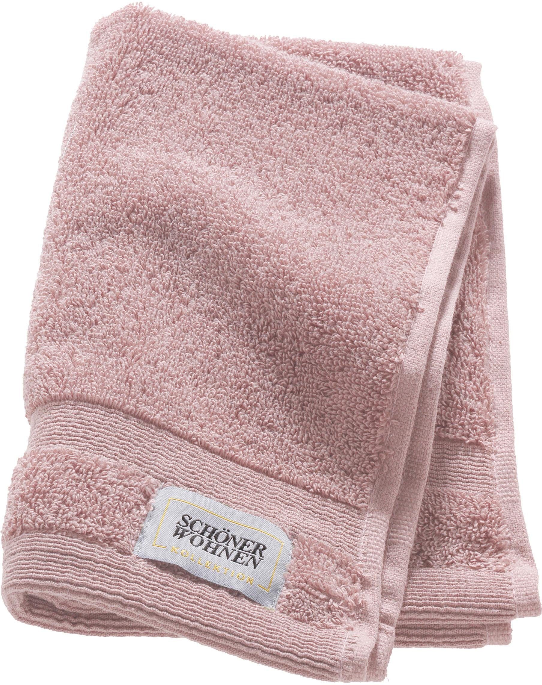 SCHÖNER WOHNEN-Kollektion Gästehandtuch Cuddly, Frotteevelours (3-St), schnell trocknende Airtouch-Qualität