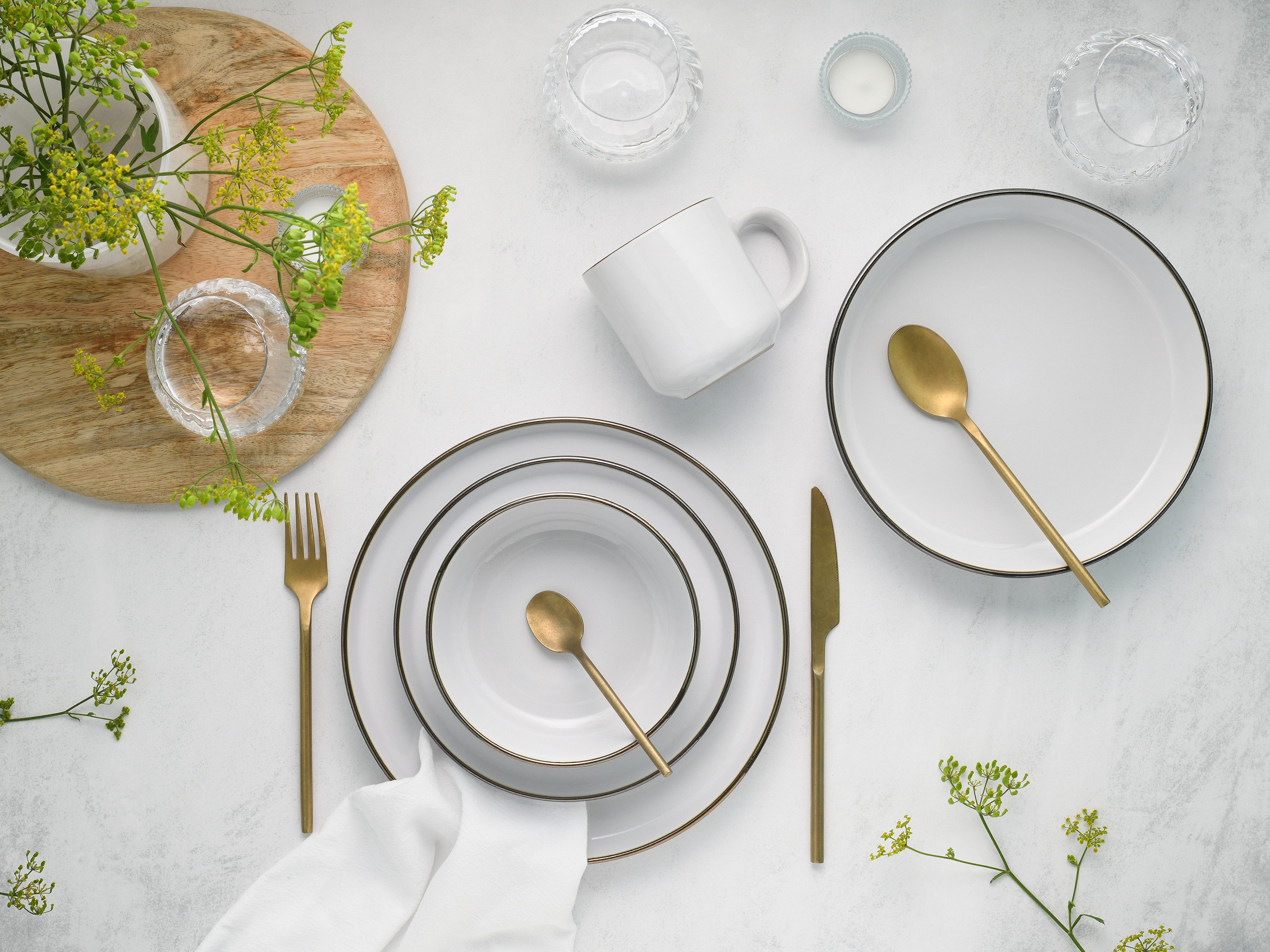 CreaTable Kombiservice Nordic Festive (10-tlg), 2 Personen, Steinzeug