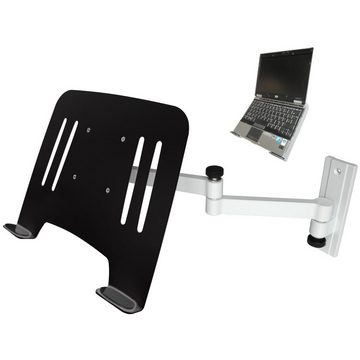 Drall Instruments L52W-IP3BK TV-Wandhalterung, (2-tlg., Laptop Wandhalterung Halterung weiß mit Notebook Adapterplatte schwarz)