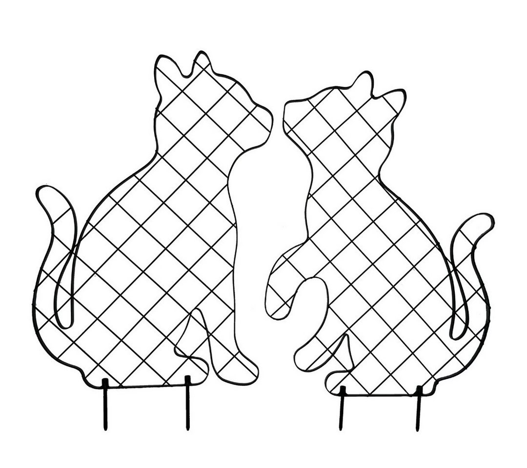 Thumbnail - abc HOME Rankhilfe Katzen, Metall, Schwarz, 2er Set 2er Set