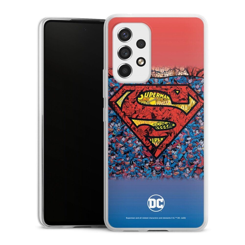 DeinDesign Handyhülle Superman Offizielles Lizenzprodukt Logo Superman Logo Mosaic, Samsung Galaxy A53 5G Slim Case Silikon Hülle Ultra Dünn Schutzhülle