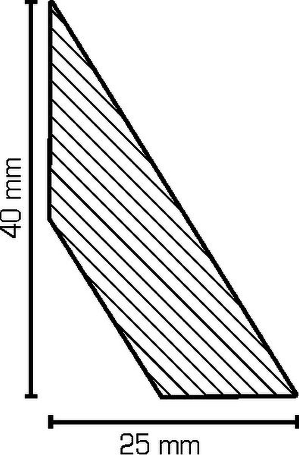 Südbrock Sockelleiste Deckenleiste Holz Eiche 25 x 40 Abschlussleiste Zierleiste, L: 240 cm, H: 4 cm, 1-St.
