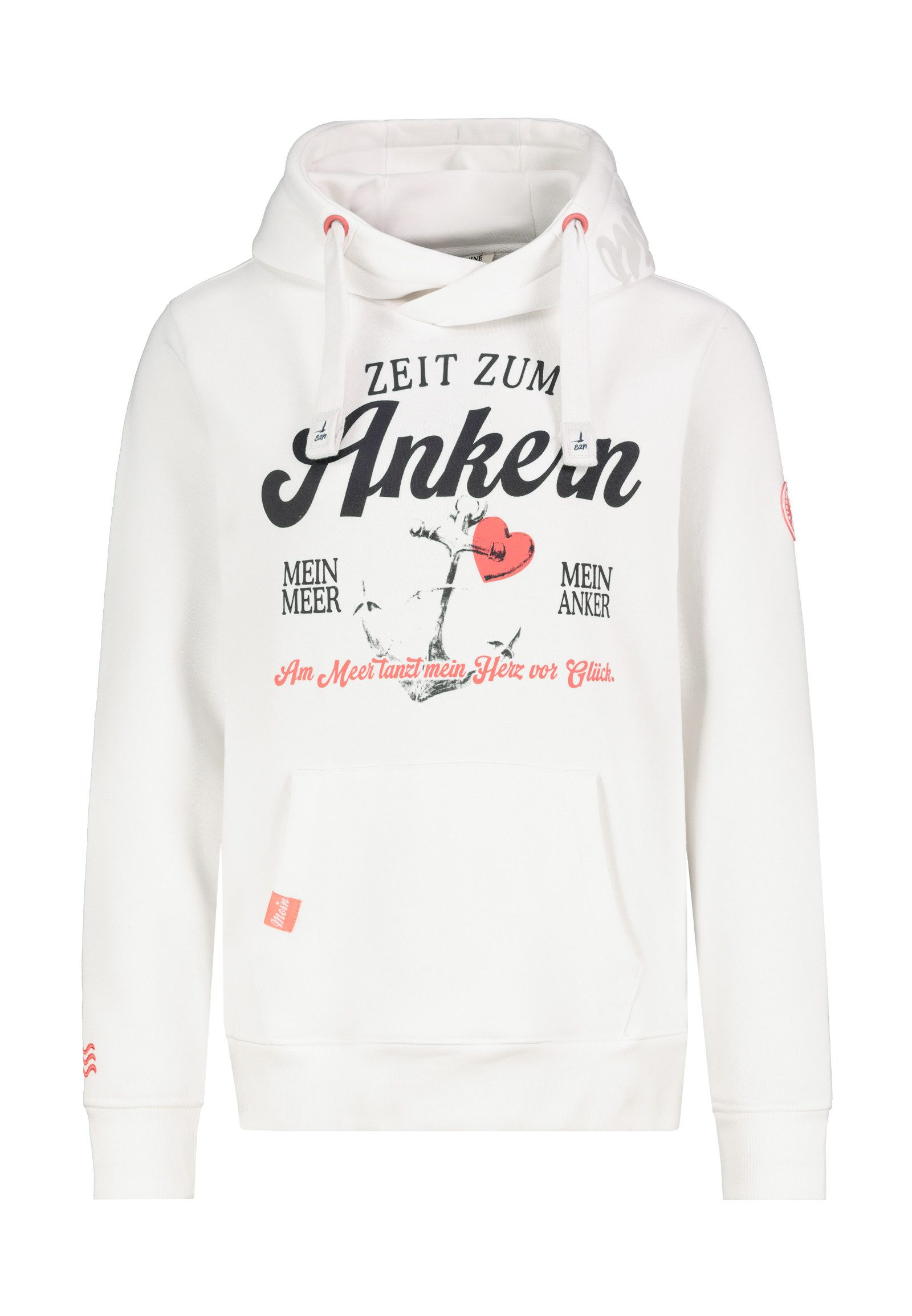 Eight2Nine Kapuzenpullover Damen Hoodie mit Küstenbackprint Sweater, Kapuze günstig online kaufen