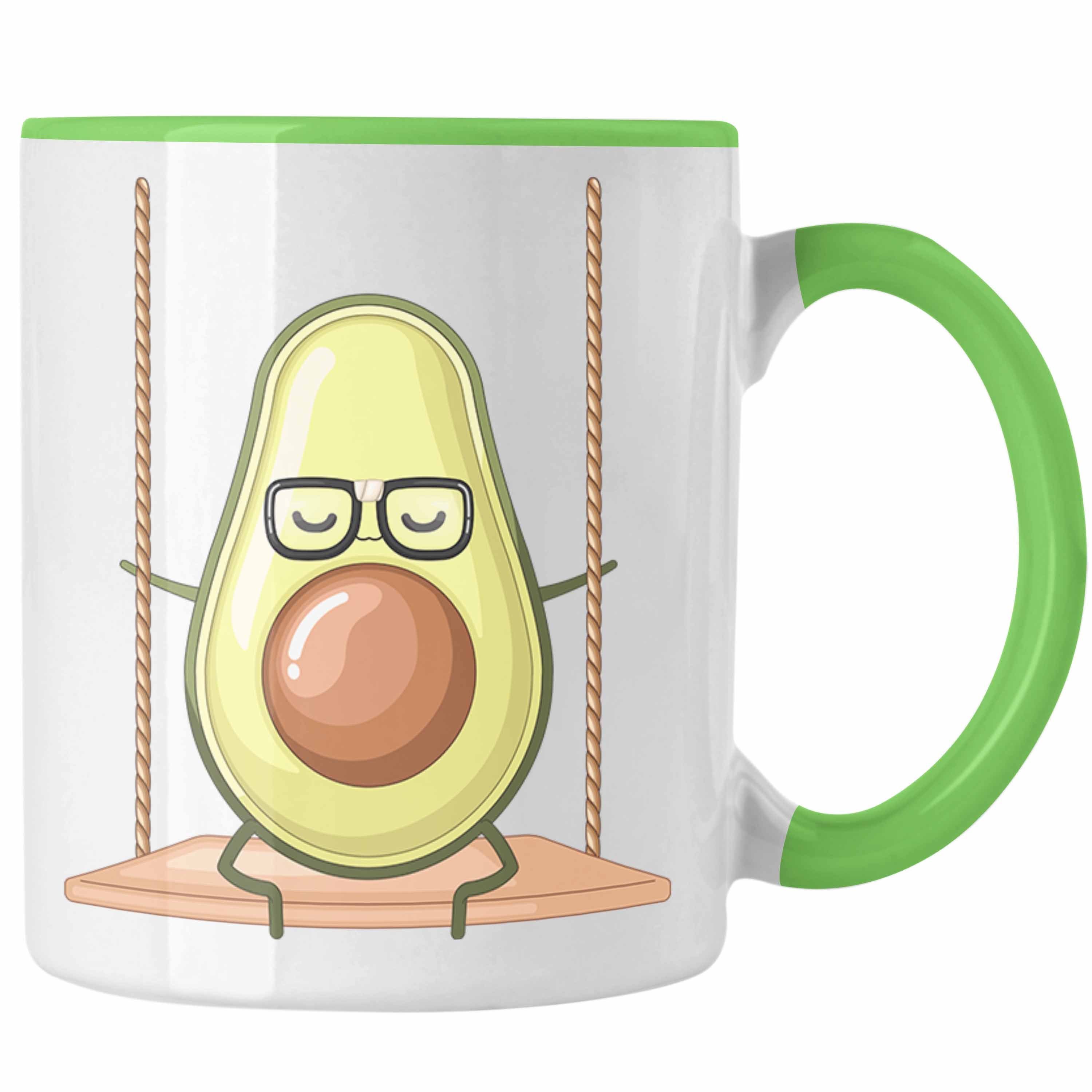 Trendation - mit Geschenkidee Grün Originelle Lustige Tasse Avocado-Motiv für Tasse Avocado-