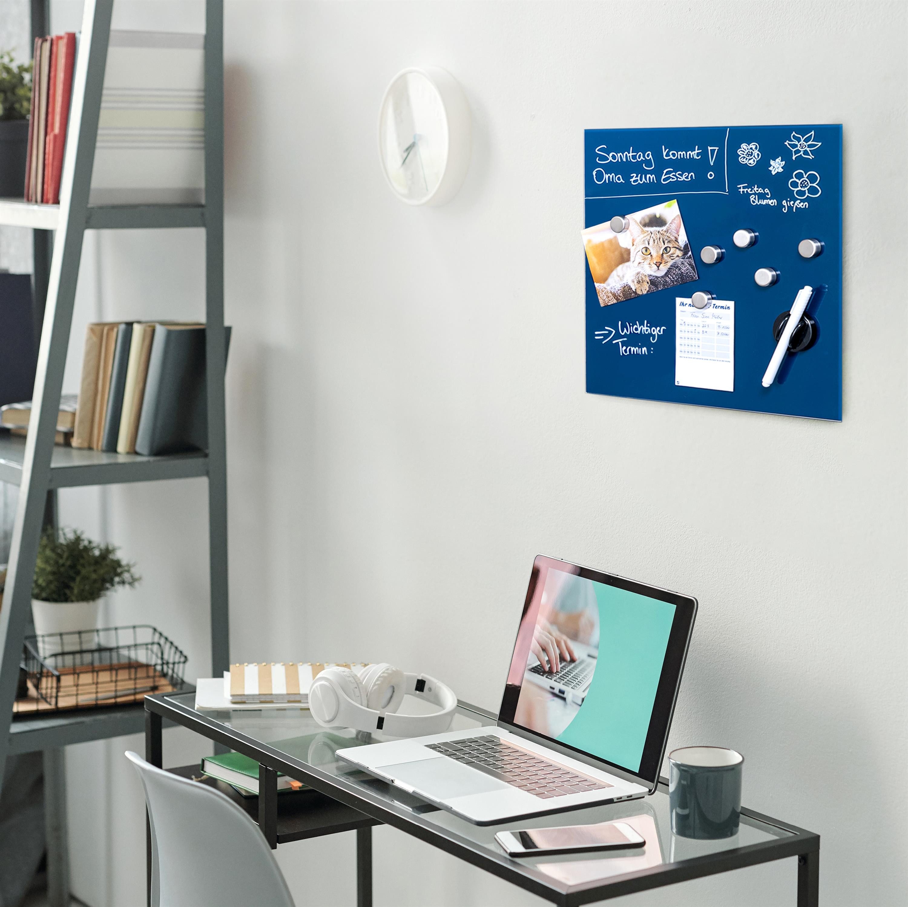 bremermann Magnettafel Magnettafel mit Glasfront, 6 Magnete und 1 Marker