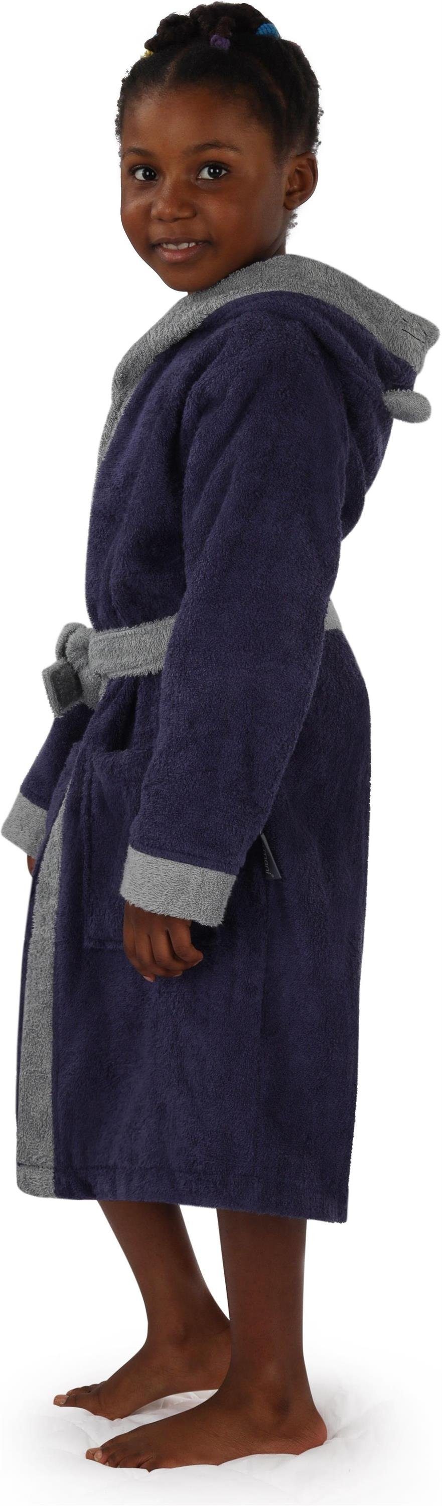 normani Kinderbademantel Kinder Bademantel aus Bio-Baumwolle Malia, Bio-Baumwolle, Kapuze, Bindegürtel, Kinder Bademantel aus weichem und schadtsofffreiem Mater – Bild 5 von 5