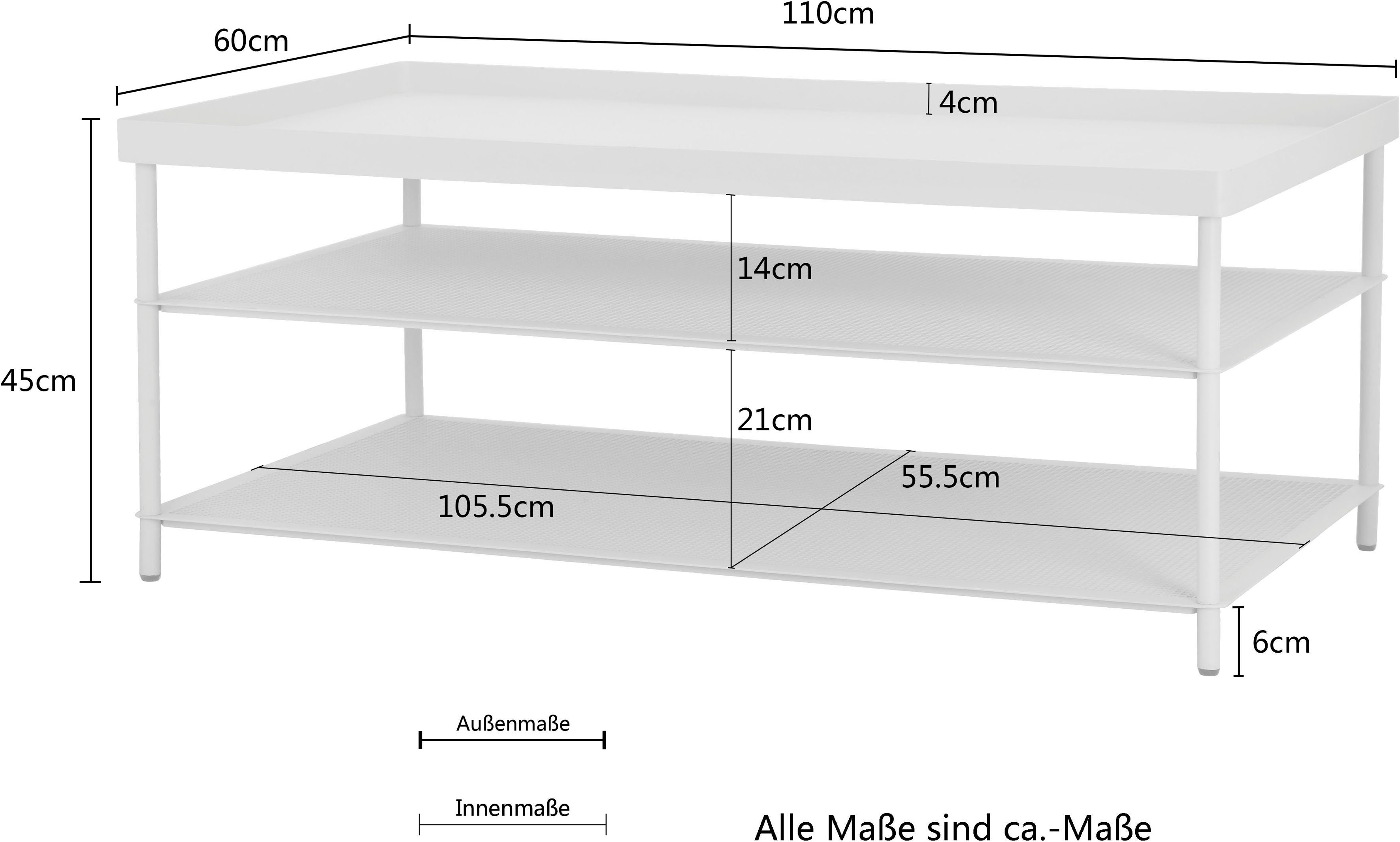 andas Couchtisch Crossby, hochwertiges Metall, runde Design Morten cremefarben Metallfüße, by Georgsen